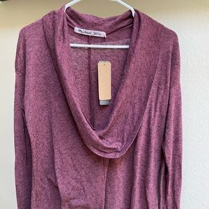 Michael Star Purple Tee with Cow Neck